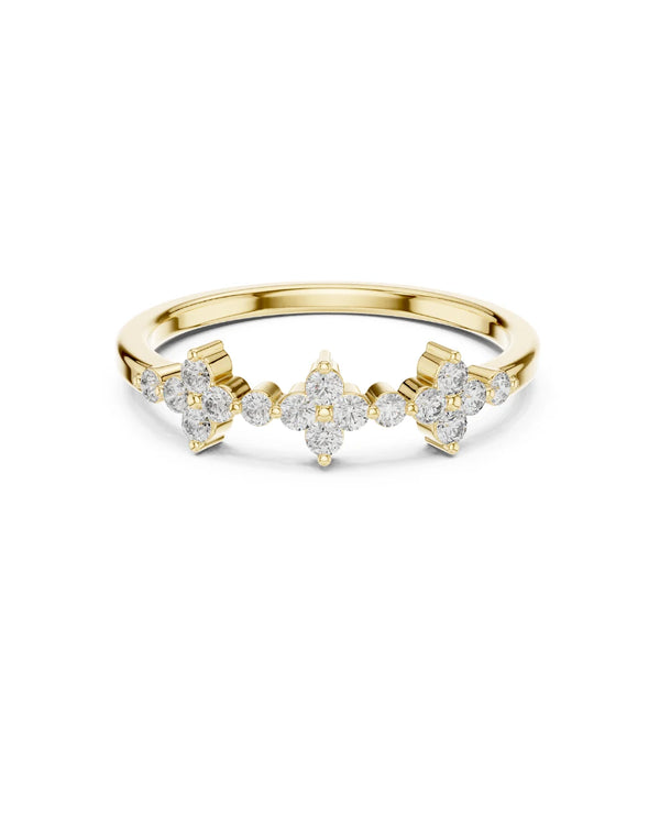 18K Gold Ema Dainty Moissanite Ring - 925 Sterling Silver