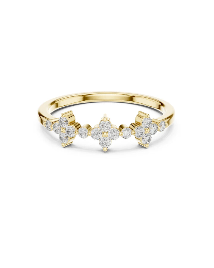 18K Gold Ema Dainty Moissanite Ring - 925 Sterling Silver