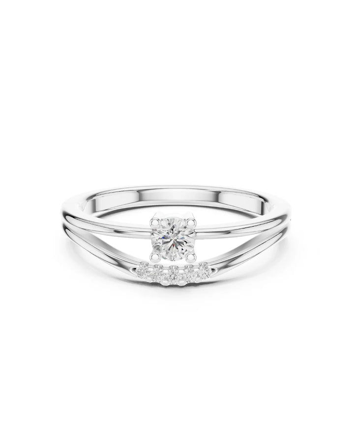 18K White Gold Ivy Moissanite Statement Ring - 925 Sterling Silver