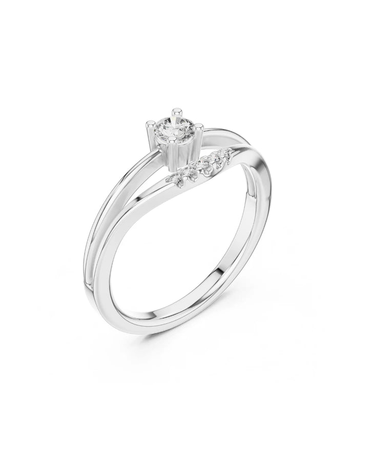 18K White Gold Ivy Moissanite Statement Ring - 925 Sterling Silver by Carat For You