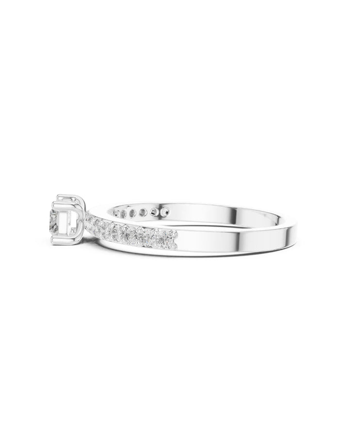 18K White Gold Lia Moissanite Solitaire Ring - 925 Sterling Silver by Carat For You 1