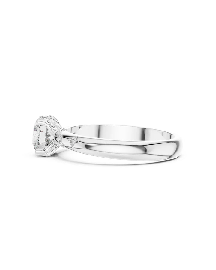 18K White Gold Rhodium Plated Mia Moissanite Statement Solitaire Engagement Ring in 925 Sterling Silver by Carat For You