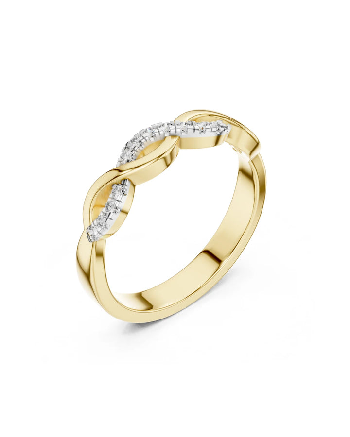 18K White Gold Vermeil 18K White Gold Aurelia Braided Moissanite Half Eternity Band Ring