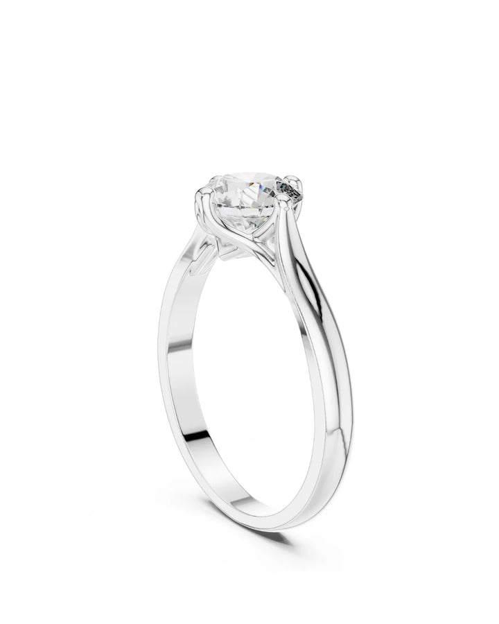 18K White Gold Vermeil Aera Lift Unique Shank Moissanite Solitaire Ring