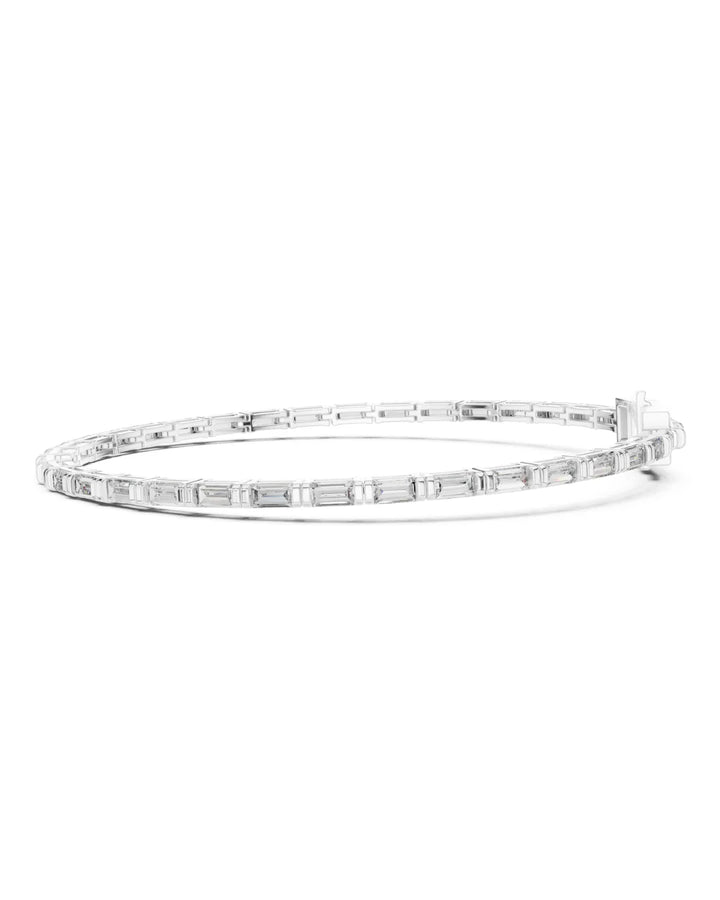 18K White Gold Vermeil Arin Baguette Moissanite Tennis Bracelet 