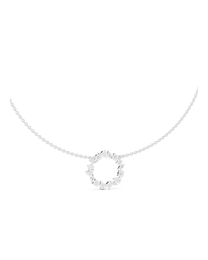 18K White Gold Vermeil Aurora Moissanite Halo Pendant Necklace in 925 Sterling Silver by Carat For You