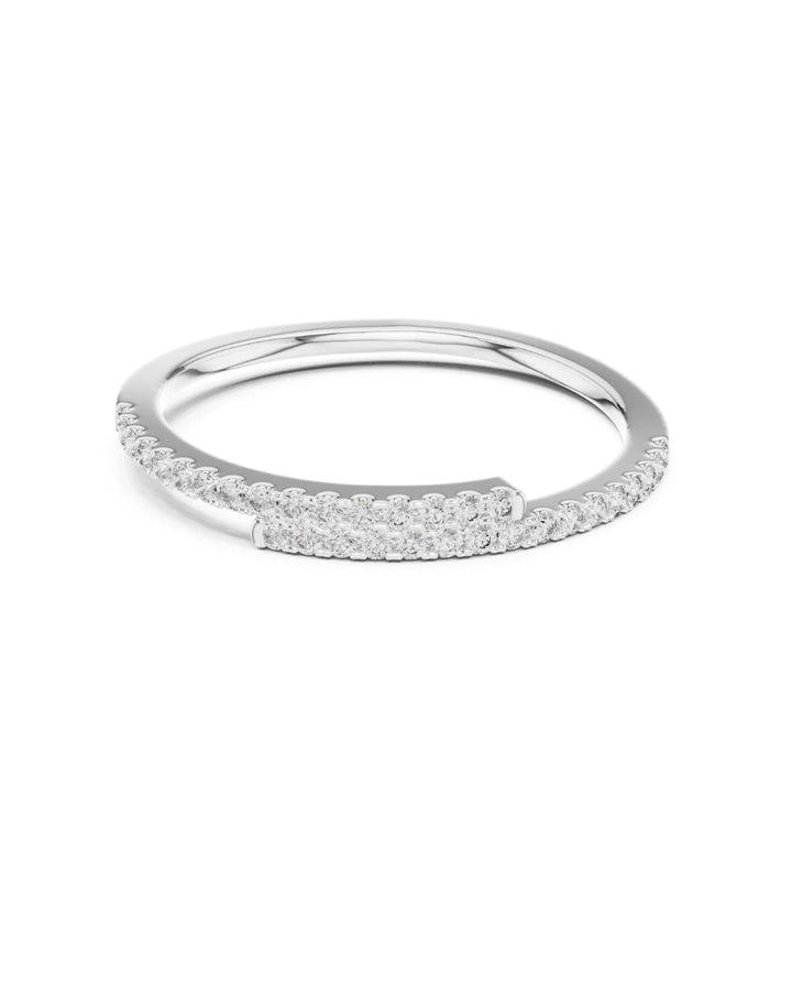 18K White Gold Vermeil Eden Embrace Moissanite Bypass Dainty Ring
