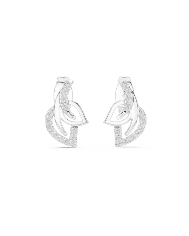 18K White Gold Vermeil Eira Floral Flow Moissanite Stud Earrings