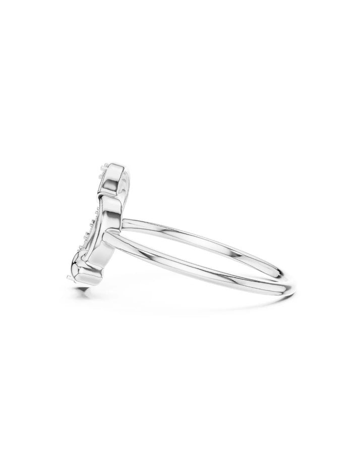 18K White Gold Vermeil Eira Heart Duo Open Moissanite Ring in 925 Sterling Silver by Carat For You