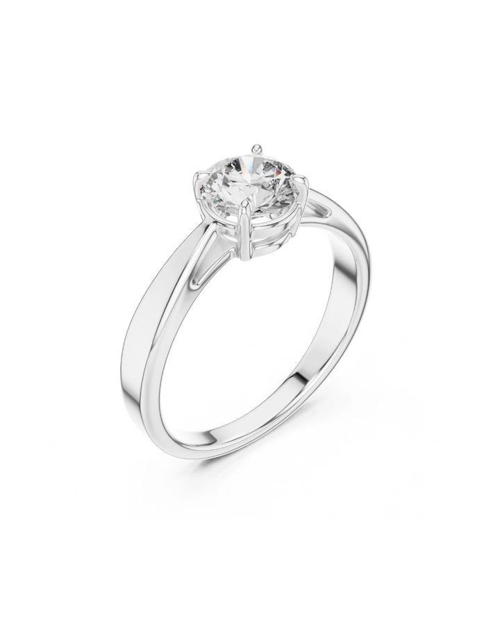 18K White Gold Vermeil Eleve Classic Moissanite Solitaire Engagement Ring