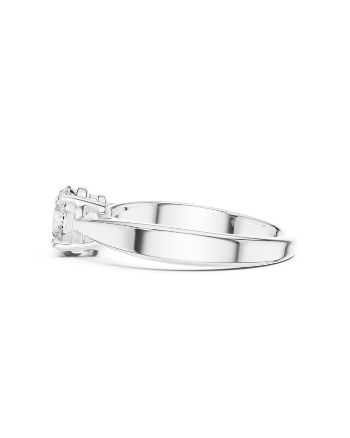 18K White Gold Vermeil Eleve Classic Moissanite Solitaire Engagement Ring in 925 Sterling Silver by Carat For You