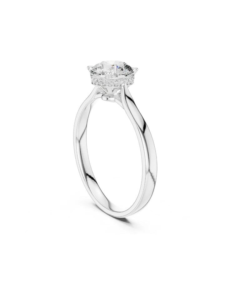 18K White Gold Vermeil Eloa Crown Moissanite Solitaire Ring