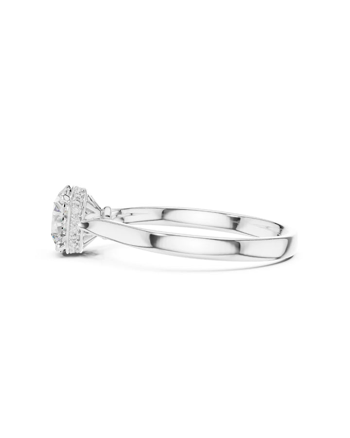 18K White Gold Vermeil Eloa Crown Moissanite Solitaire Ring in 925 Sterling Silver by Carat For You