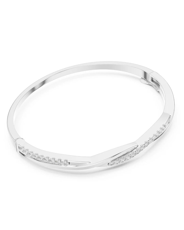 18K White Gold Vermeil Iris Infinity Moissanite Bangle Bracelet - 925 Sterling Silver by Carat For You