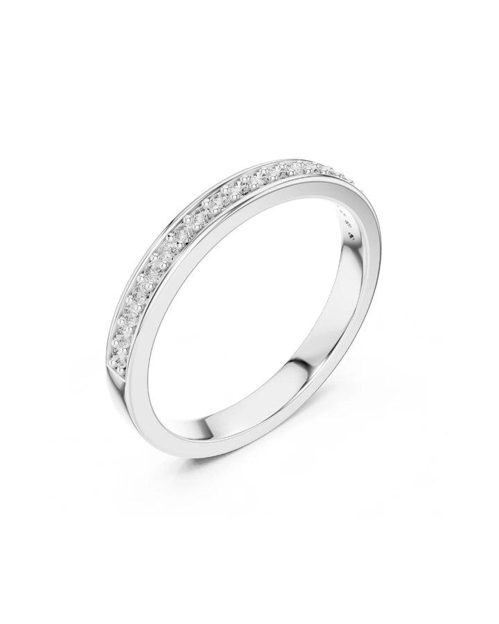 18K White Gold Vermeil Kaia Moissanite Half Eternity Band Ring