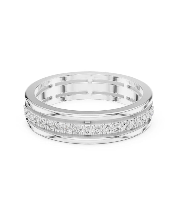 18K White Gold Vermeil Liora Channel Moissanite Band Ring Video