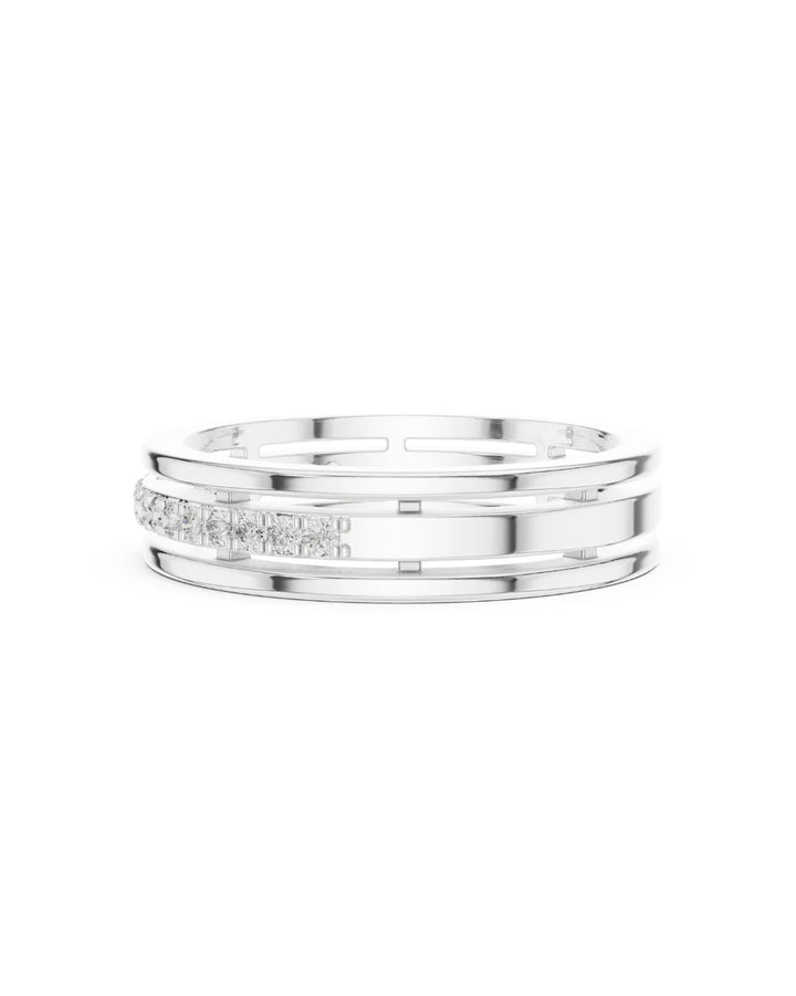 18K White Gold Vermeil Liora Channel Moissanite Band Ring Video in 925 Sterling Silver