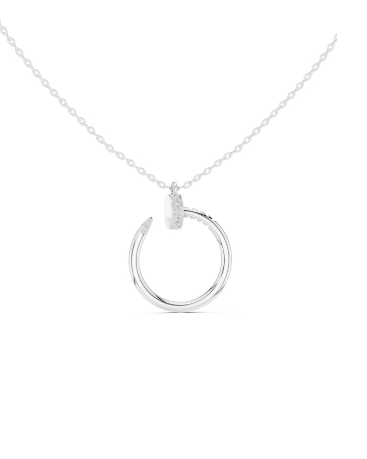 18K White Gold Vermeil Nehal Endless Loop Moissanite Pendant