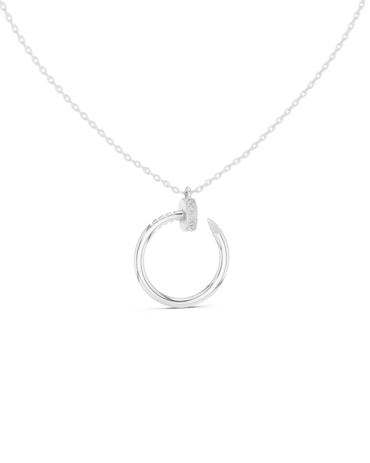 18K White Gold Vermeil Nehal Endless Loop Moissanite Pendant in 925 Sterling Silver by Carat For You