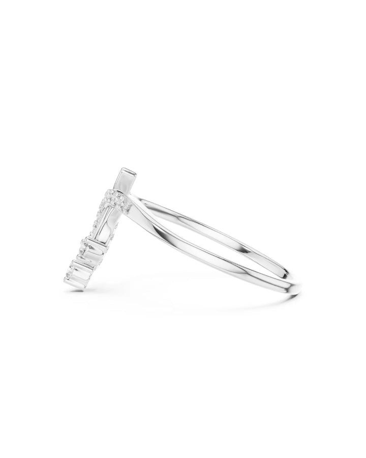 18K White Gold Vermeil Niva Shooting Star Statement Moissanite Ring in 925 Sterling Silver by Carat For You