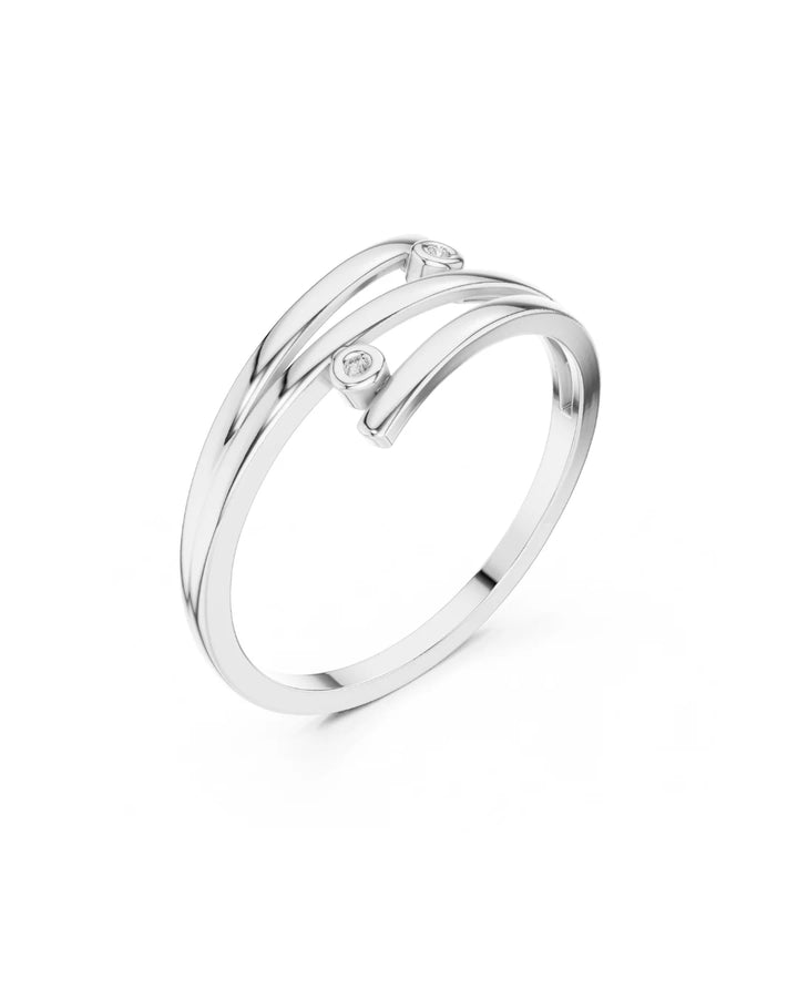 18K White Gold Vermeil Noor Wrap Band Ring in 925 Sterling Silver