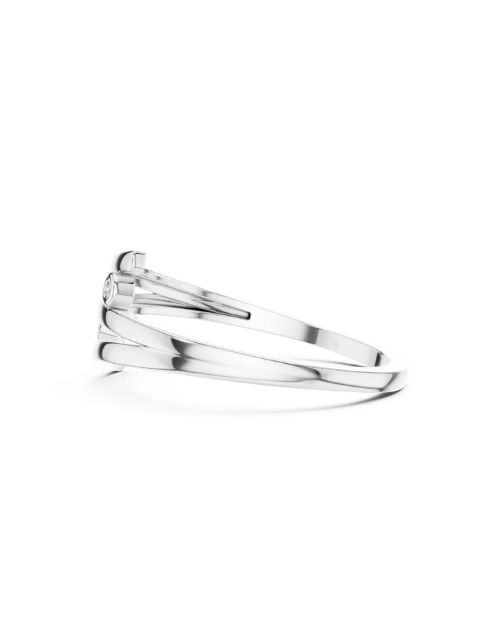 18K White Gold Vermeil Noor Wrap Band Ring in 925 Sterling Silver by Carat For You