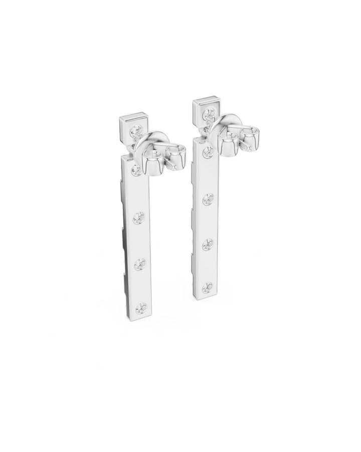 18K White Gold Vermeil Nora Moissanite Bar Dangle & Drop Earrings in 925 Sterling Silver by Carat For You