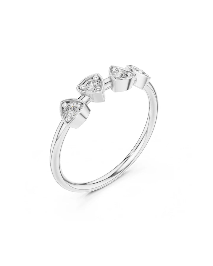 18K White Gold Vermeil Nova Trillion Bezel Moissanite Ring