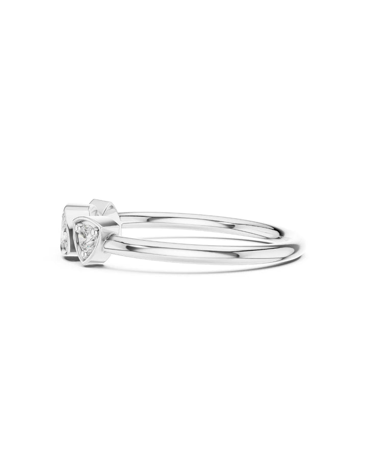 18K White Gold Vermeil Nova Trillion Bezel Moissanite Ring in 925 Sterling Silver