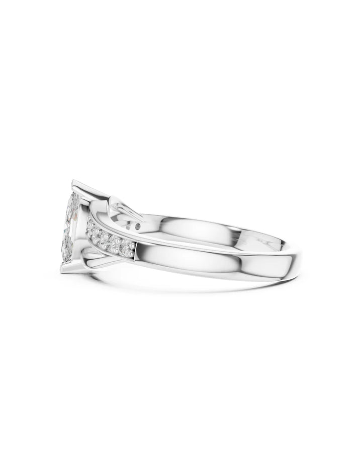 18K White Gold Vermeil Ophelia Marquise Moissanite Statement Ring in 925 Sterling Silver by Carat For You