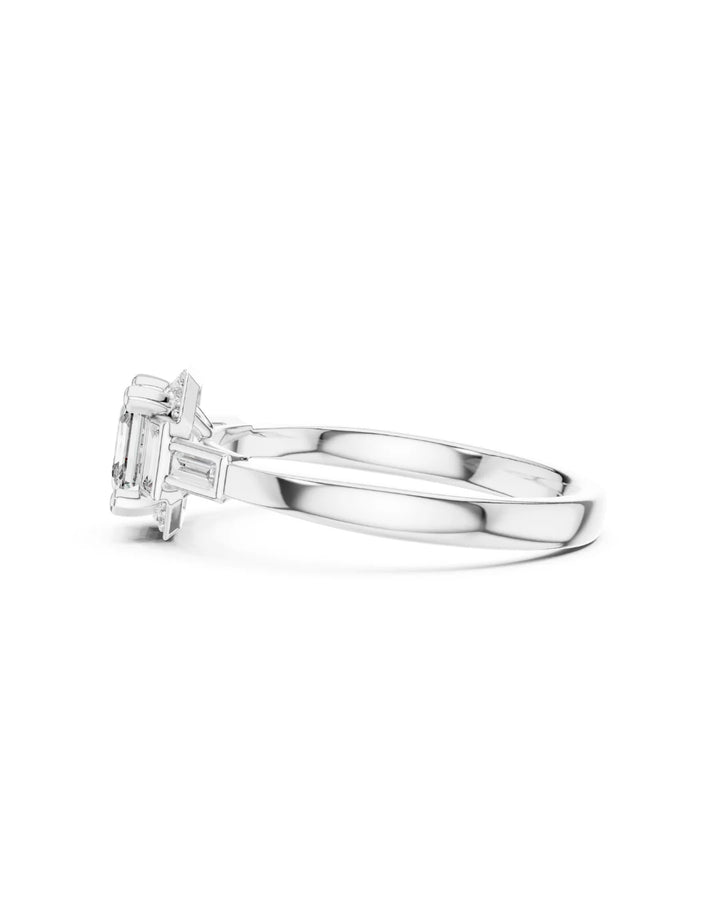 18K White Gold Vermeil Ophelia Regal Asscher Cut Moissanite Ring in 925 Sterling Silver by Carat For You