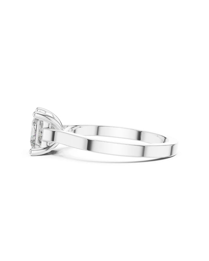18K White Gold Vermeil Quin Classic Princess Cut Moissanite Solitaire Ring in 925 Sterling Silver