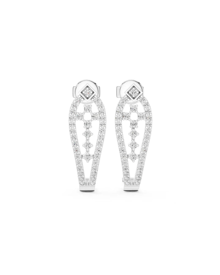 18K White Gold Vermeil Seraphine Moissanite Earrings in 925 Sterling Silver