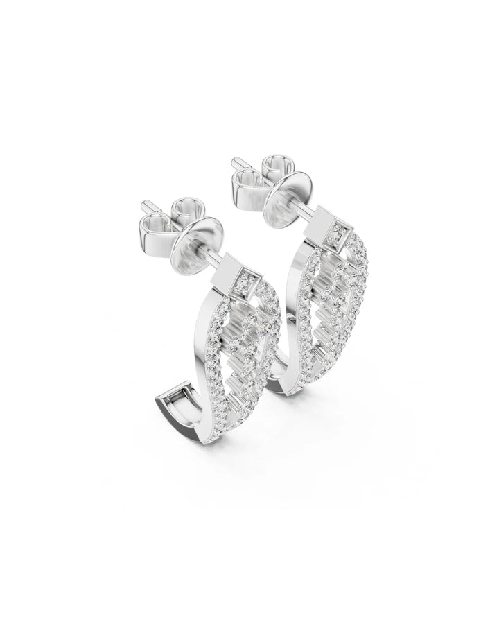 18K White Gold Vermeil Seraphine Moissanite Earrings in 925 Sterling Silver by Carat For You
