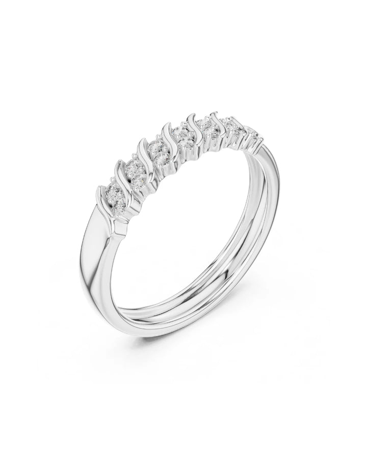 18K White Gold Vermeil Siri Wave Moissanite Ring