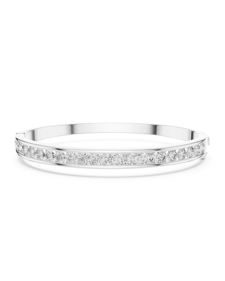 18K White Gold Vermeil Zoey Eternity Moissanite Bangle Bracelet