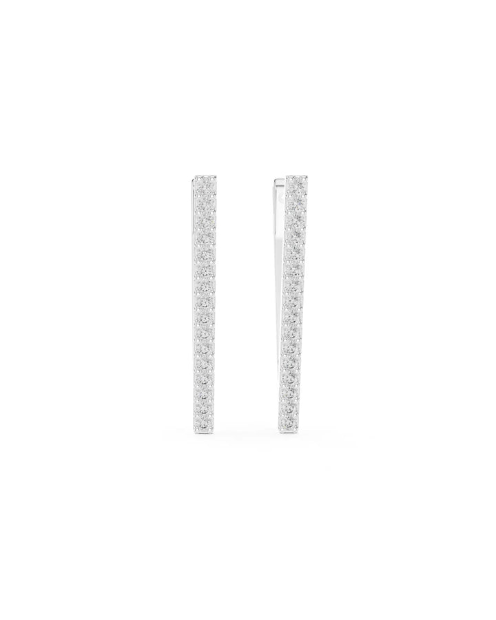 18K White Gold Vermeil Zuri Triangle Moissanite Hoop Earrings in 925 Sterling Silver by Carat For You