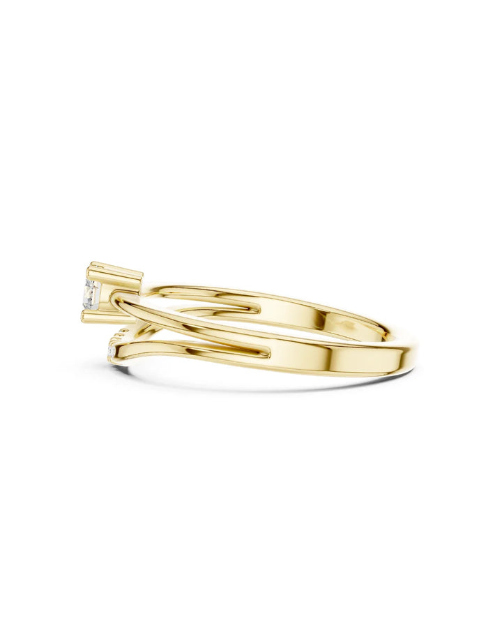 18K Yellow Gold Ivy Moissanite Statement Ring - 925 Sterling Silver by Carat For You