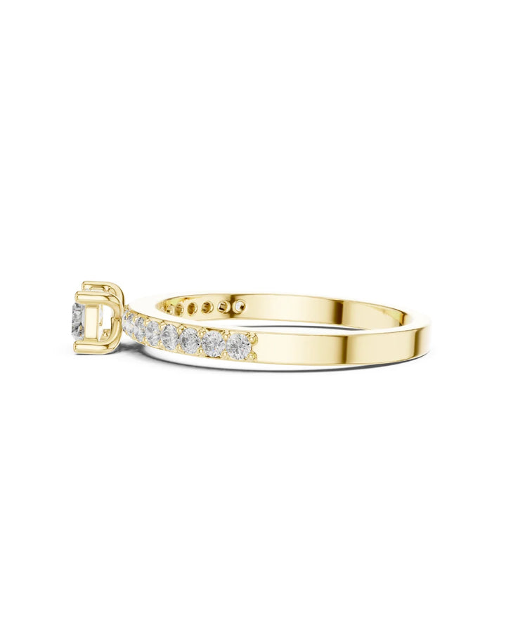 18K Yellow Gold Lia Moissanite Solitaire Ring - 925 Sterling Silver by Carat For You