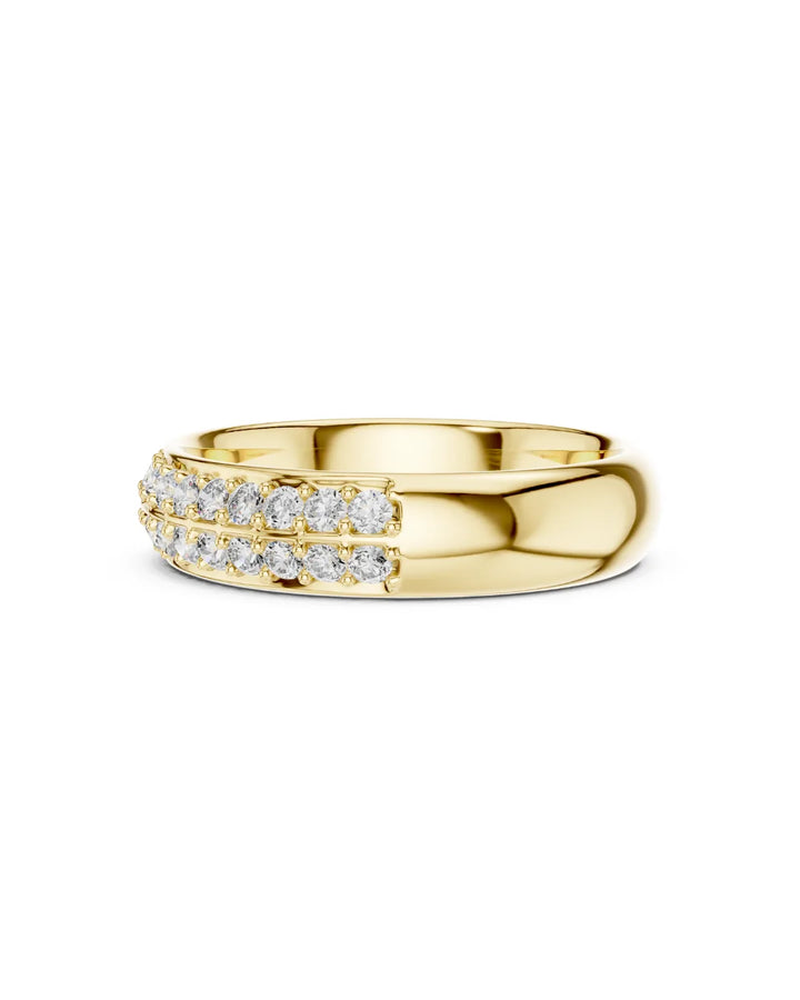 18K Yellow Gold Reva Moissanite Band - 952 Sterling Silver by Carat For You 1