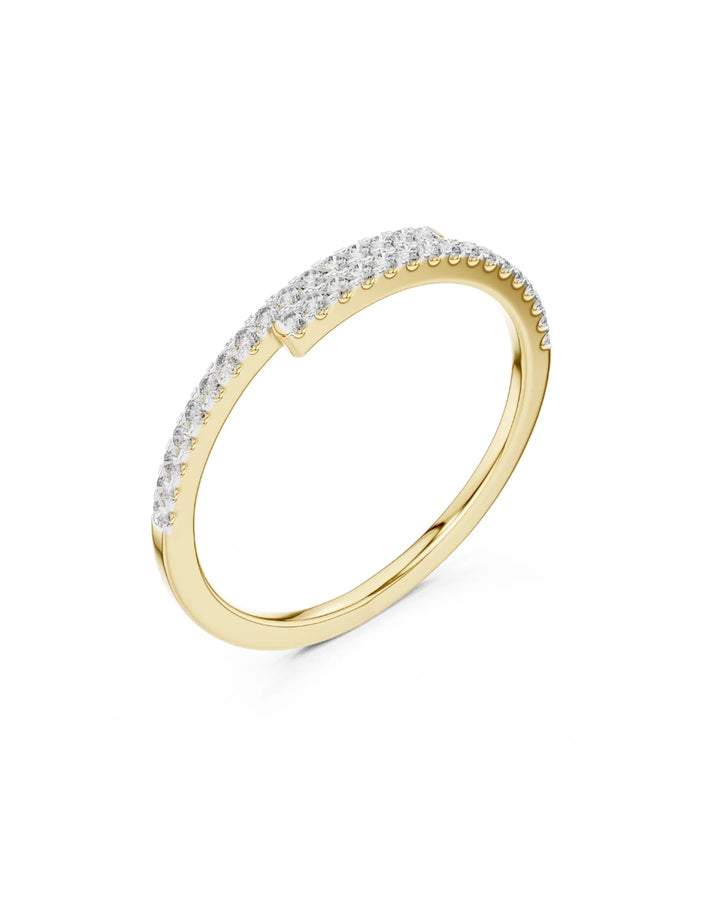 18K Yellow Gold Vermeil Eden Embrace Moissanite Bypass Dainty Ring