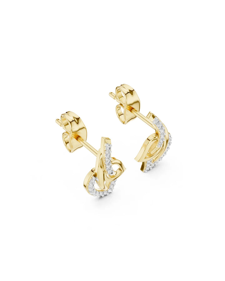 18K Yellow Gold Vermeil Eira Floral Flow Moissanite Stud Earrings in 925 Sterling Silver