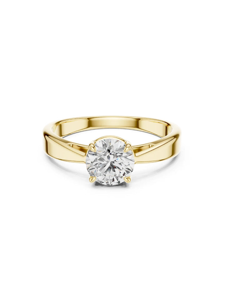 18K Yellow Gold Vermeil Eleve Classic Moissanite Solitaire Engagement Ring