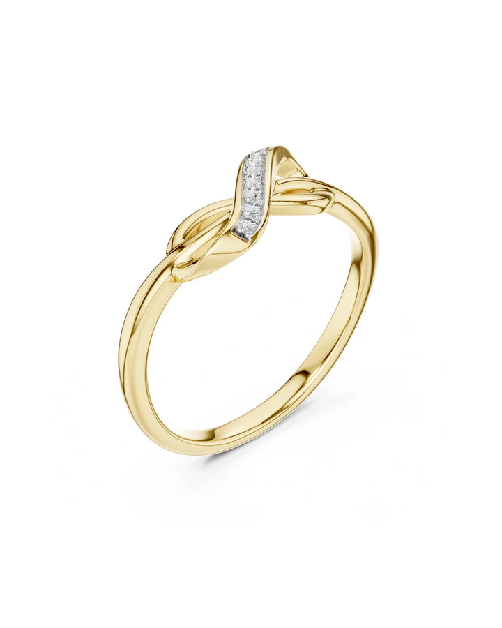 18K Yellow Gold Vermeil Elora Infinity Twist Moissanite Ring 