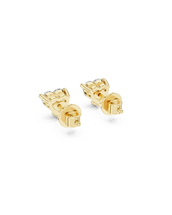 18K Yellow Gold Vermeil Faye 6mm Heart Moissanite Solitaire Stud Earrings Video in 925 Sterling Silver by Carat For You