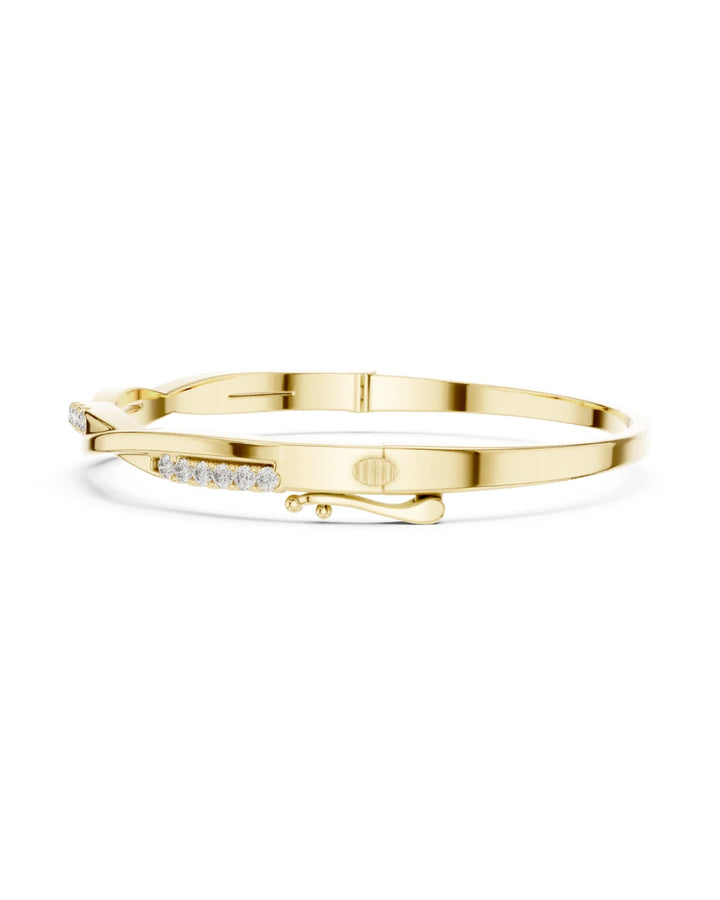 18K Yellow Gold Vermeil Iris Infinity Moissanite Bangle Bracelet - 925 Sterling Silver by Carat For You