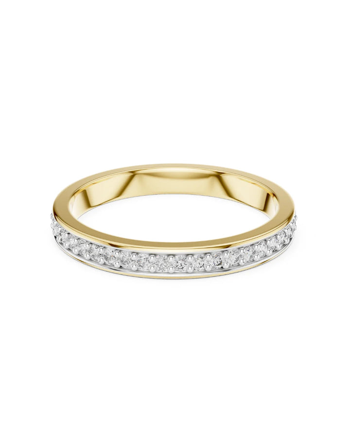 18K Yellow Gold Vermeil Kaia Moissanite Half Eternity Band Ring