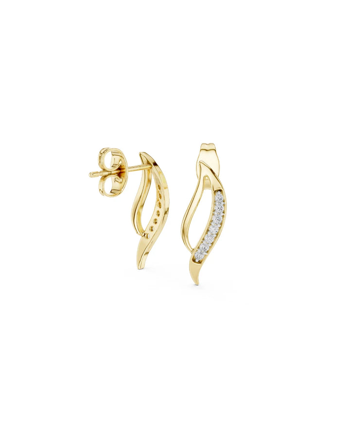 18K Yellow Gold Vermeil Liora Wave Moissanite Earrings