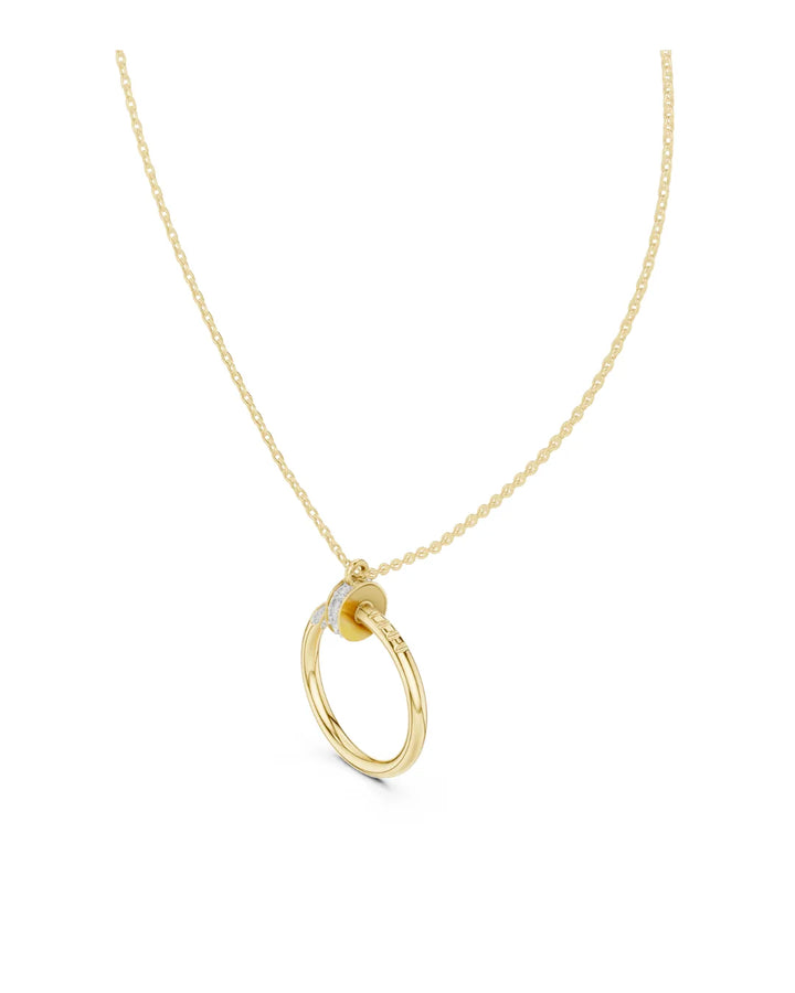 18K Yellow Gold Vermeil Nehal Endless Loop Moissanite Pendant