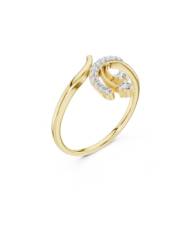 18K Yellow Gold Vermeil Niva Shooting Star Statement Moissanite Ring